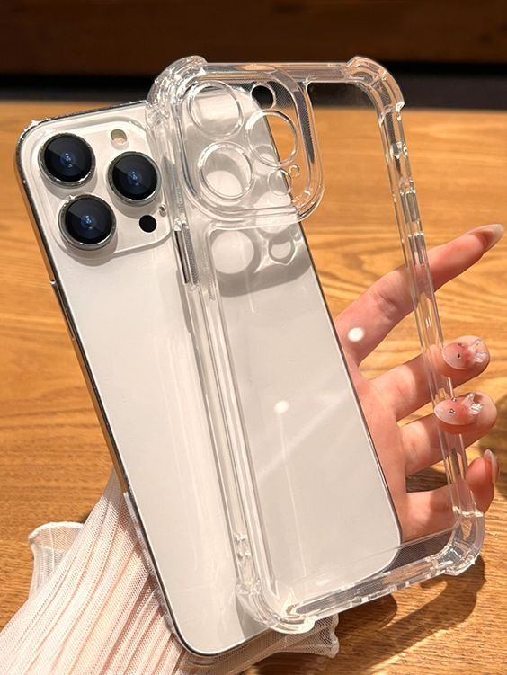 Iphone Transparent Case Premium Qulaity Transparent Four Corner Soft Silicone Back Cover Clear Case.