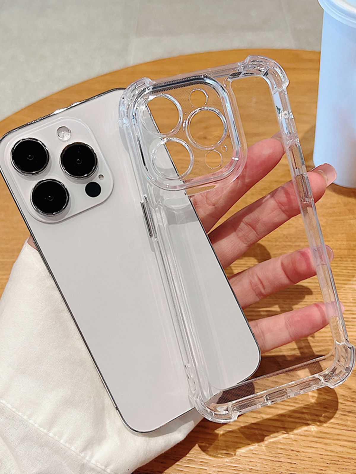 Iphone Transparent Case Premium Qulaity Transparent Four Corner Soft Silicone Back Cover Clear Case.
